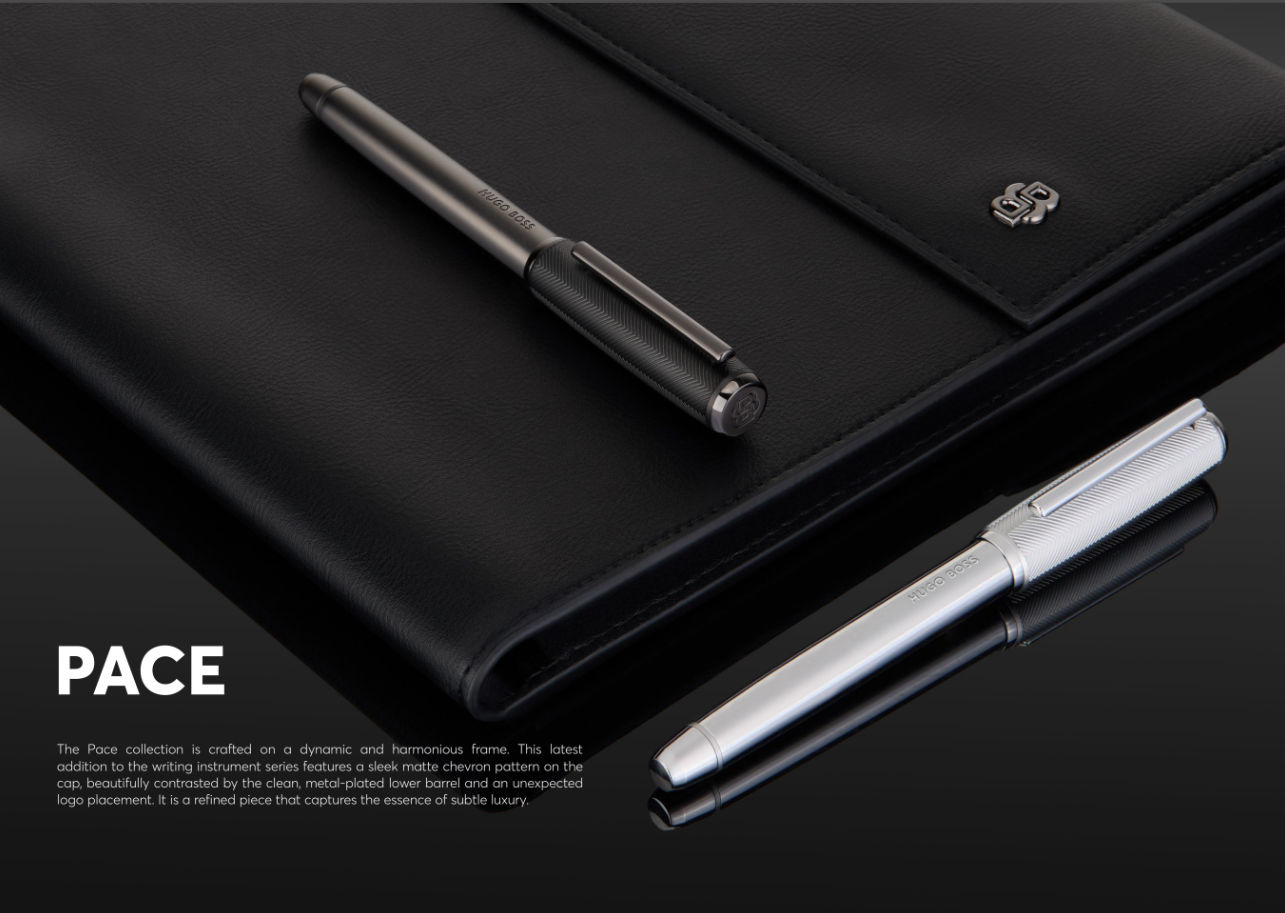 Pióra i długopisy premium Hugo Boss z kolekcji akcesoriów piśmienniczych